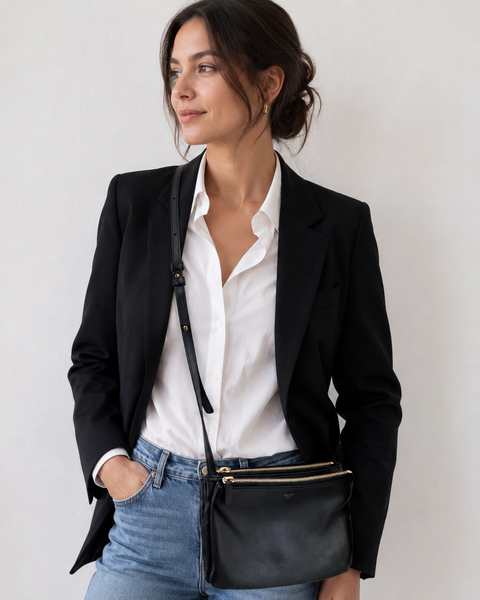 Céline Trio Petit Modelo – Bolso bandolera de cuero negro - CÉLINE