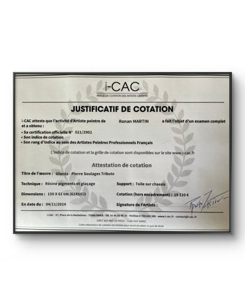 Obra contemporánea “Ghosts – XXL – Pierre Soulages” – RONAN MARTIN