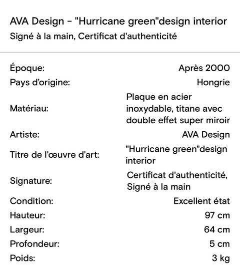 AVA Design - Gabriel Brisan - "Hurricane green"
