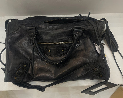 Bolso de cuero negro/azul petróleo - City - BALENCIAGA