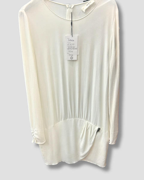Vestido corto BA&SH crudo de manga larga con detalle drapeado | Talla S/36