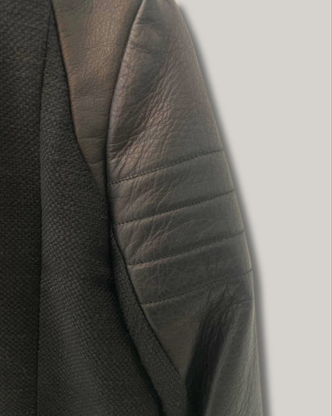 Chaqueta tejido/cuero - MAJE