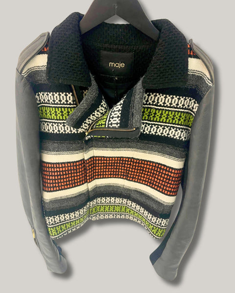Chaqueta de motociclista tejida al estilo mexicano - MAJE