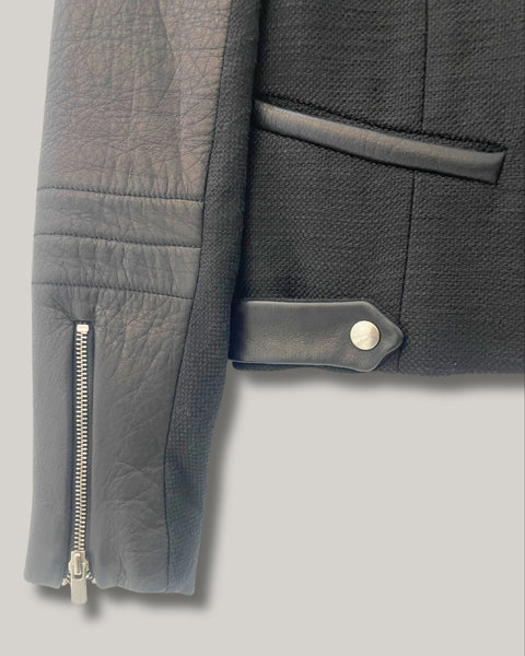 Chaqueta tejido/cuero - MAJE