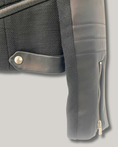 Chaqueta tejido/cuero - MAJE