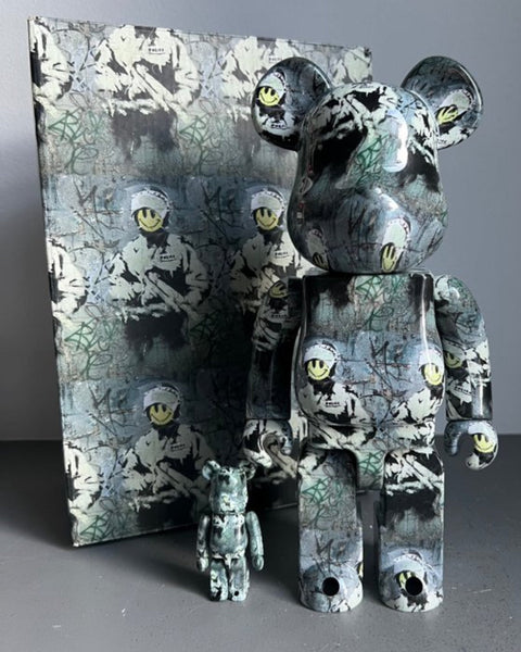 MEDICOM TOY BEARBRICK - RIOT COP - BANKSY