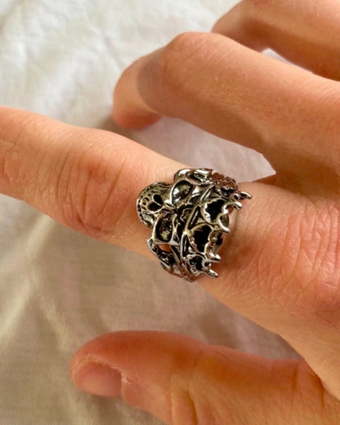 Anillo Unisex - Calavera con su Corona - AUNEA