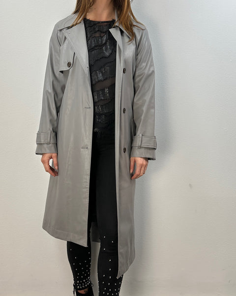 Abrigo Gris en Piel Sintetico - DESIGNERS REMIX