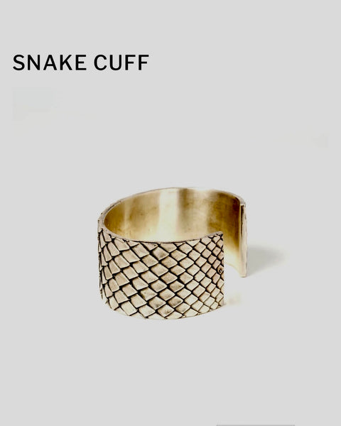 Brazalete unisex de plata - CORPUS CHRISTI - SNAKE SKIN