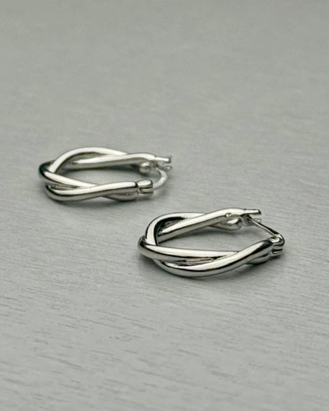 Pendientes retorcidos en plata - ARGENT