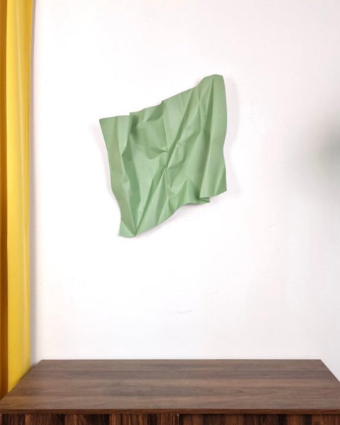 Steel Silk – Matt Olive Green (Wall Sculpture) - JOSÉ SOLER ART