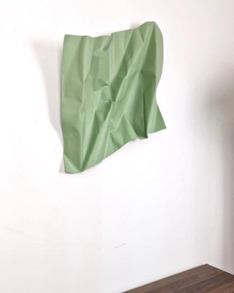 Steel Silk – Matt Olive Green (Wall Sculpture) - JOSÉ SOLER ART