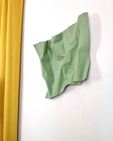 Steel Silk – Matt Olive Green (Wall Sculpture) - JOSÉ SOLER ART