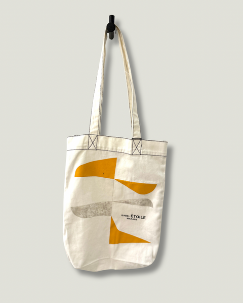 Bolso tote Isabel Marant Étoile crudo y naranja, talla small