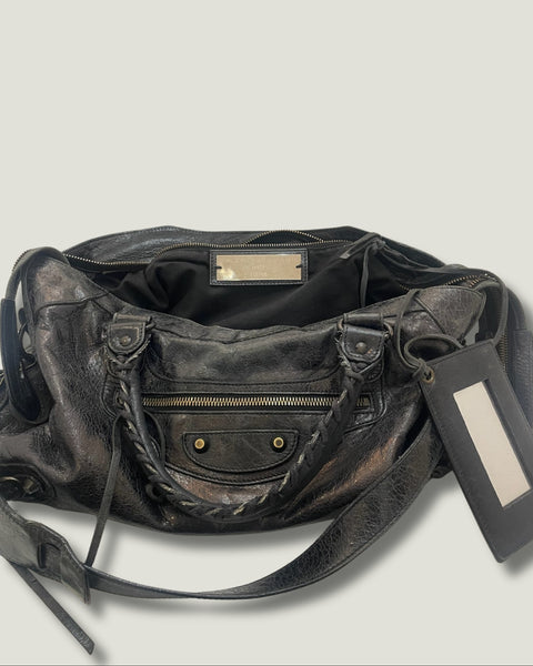 Bolso de cuero negro/azul petróleo - City - BALENCIAGA