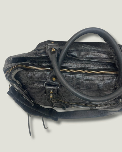 Bolso de cuero negro/azul petróleo - City - BALENCIAGA