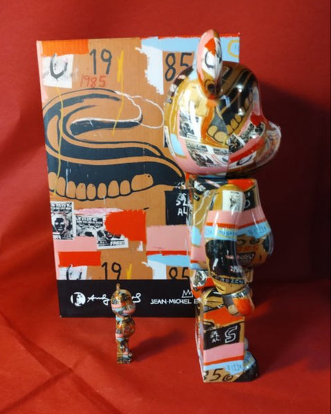 MEDICOM TOY BEARBRICK - ANDHY WHAROL & JEAN-PIERRE BASQUIAT - (V2 - DENTURES)