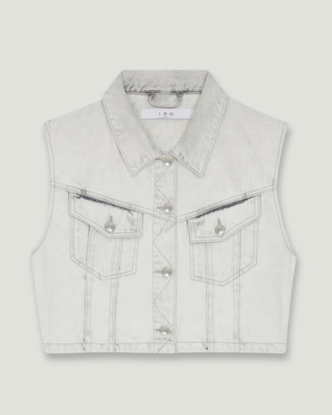 Chaleco vaquero IRO Paris modelo CLODI gris claro talla M