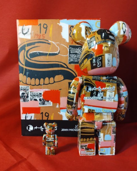 MEDICOM TOY BEARBRICK - ANDHY WHAROL & JEAN-PIERRE BASQUIAT - (V2 - DENTURES)