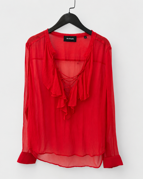 Blusa roja semitransparente THE KOOPLES para mujer talla XS