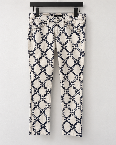 Jeans slim ISABEL MARANT blancos con estampado azul talla XS