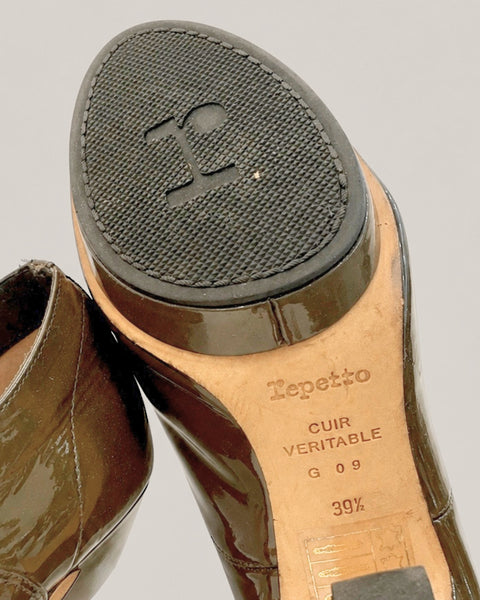 Tacones altos en cuero charol con cordones - REPETTO