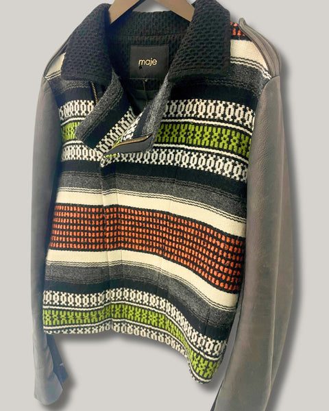 Chaqueta de motociclista tejida al estilo mexicano - MAJE