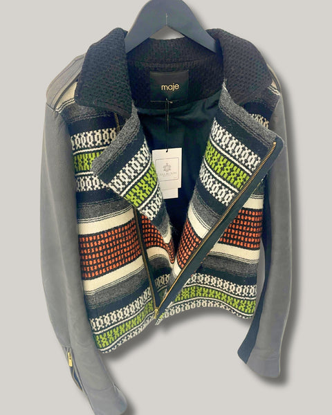 Chaqueta de motociclista tejida al estilo mexicano - MAJE