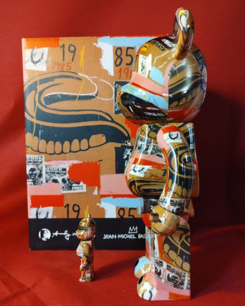 MEDICOM TOY BEARBRICK - ANDHY WHAROL & JEAN-PIERRE BASQUIAT - (V2 - DENTURES)