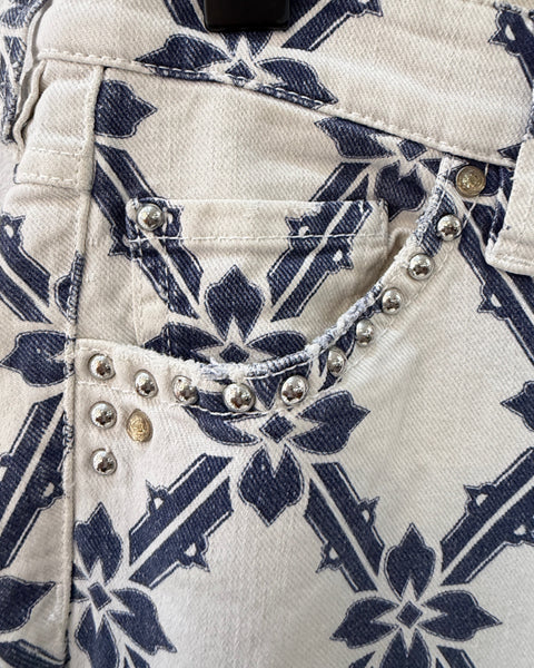 Jeans slim estampados ISABEL MARANT en blanco y azul – XS/34