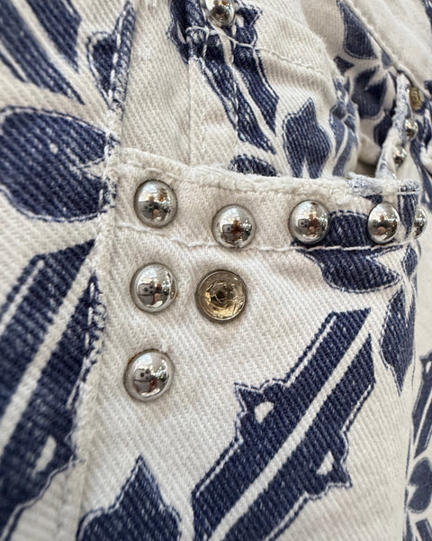 Jeans slim estampados ISABEL MARANT en blanco y azul – XS/34