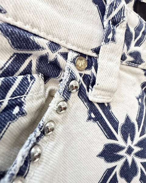 Jeans slim estampados ISABEL MARANT en blanco y azul – XS/34