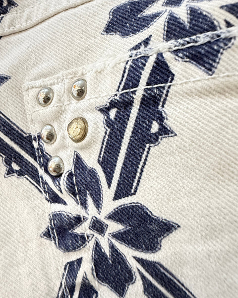 Jeans slim estampados ISABEL MARANT en blanco y azul – XS/34