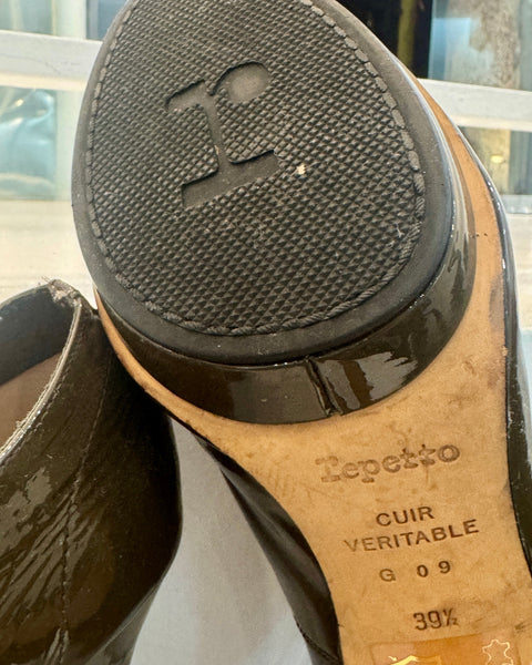 Tacones altos en cuero charol con cordones - REPETTO