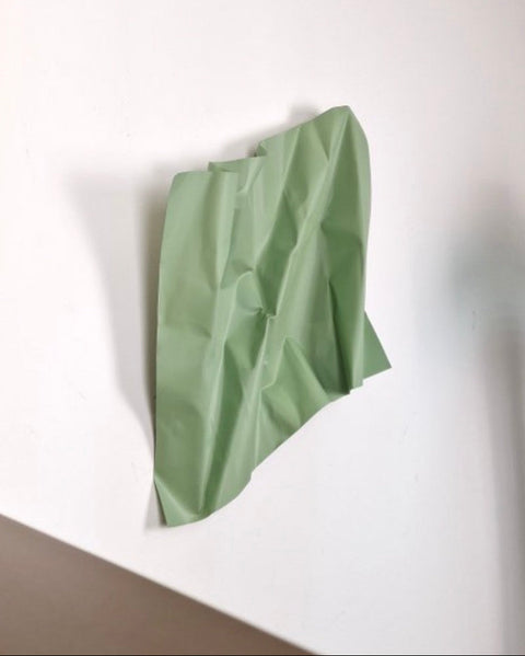 Steel Silk – Matt Olive Green (Wall Sculpture) - JOSÉ SOLER ART