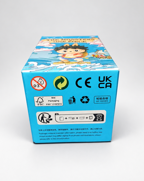 Información del fabricante y materiales de la figura POP MART THE MONSTERS × ONE PIECE.