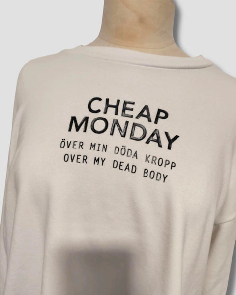 Sudadera cropped Cheap Monday blanca para mujer vista frontal.
